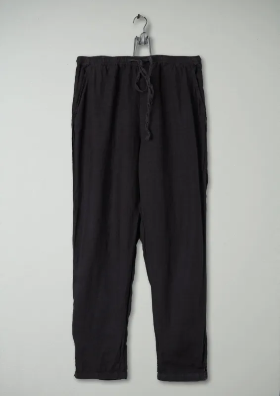 Reworn Linen Trousers Size L (232) | Washed Black sold by TOAST