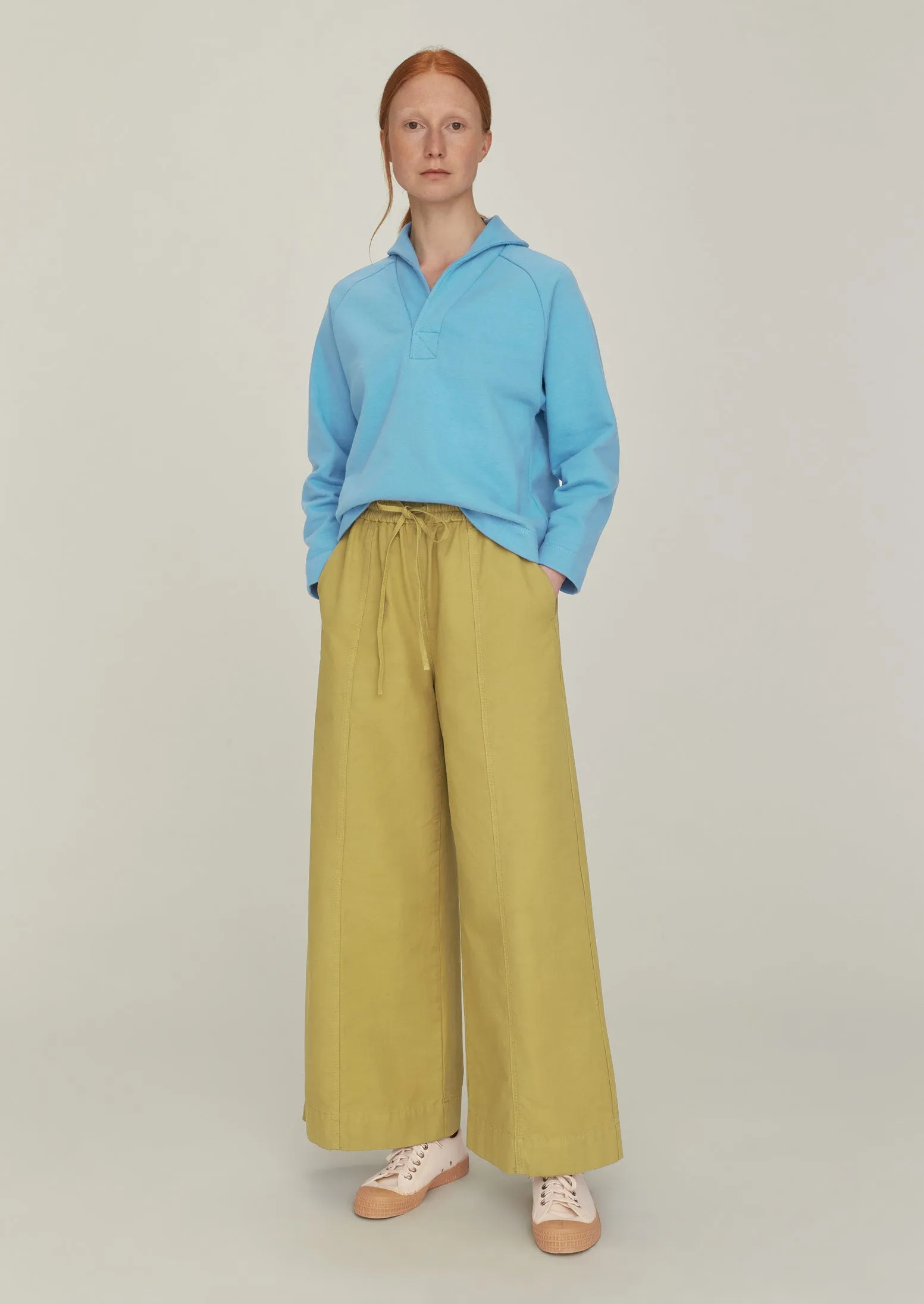 Wide Leg Cotton Trousers | Fawn sold by TOAST product image thumbnail 4
