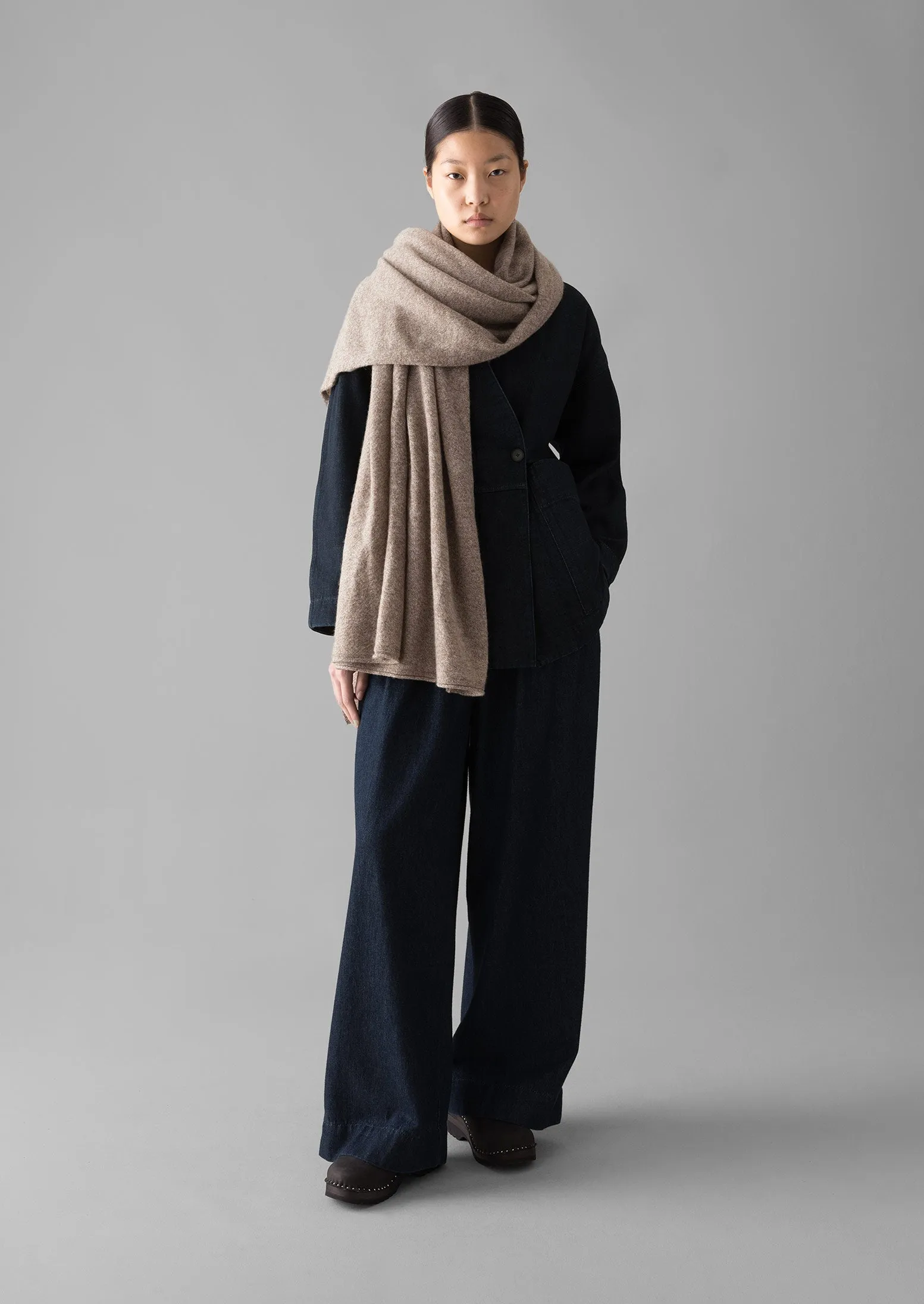 Cashmere Wool Wrap Scarf | Pebble sold by TOAST product image thumbnail 2