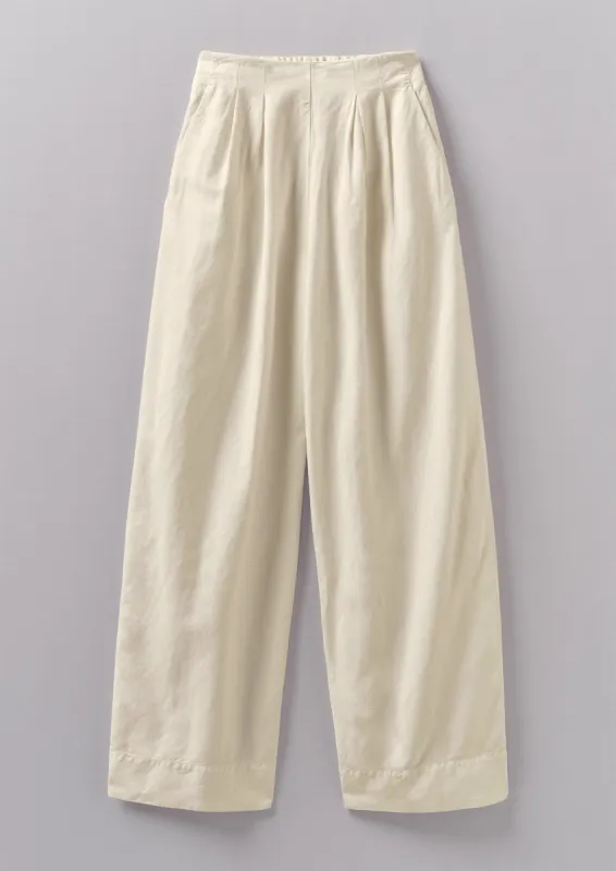Corinne Cotton Linen Wide Leg Trousers | Parchment sold by TOAST
