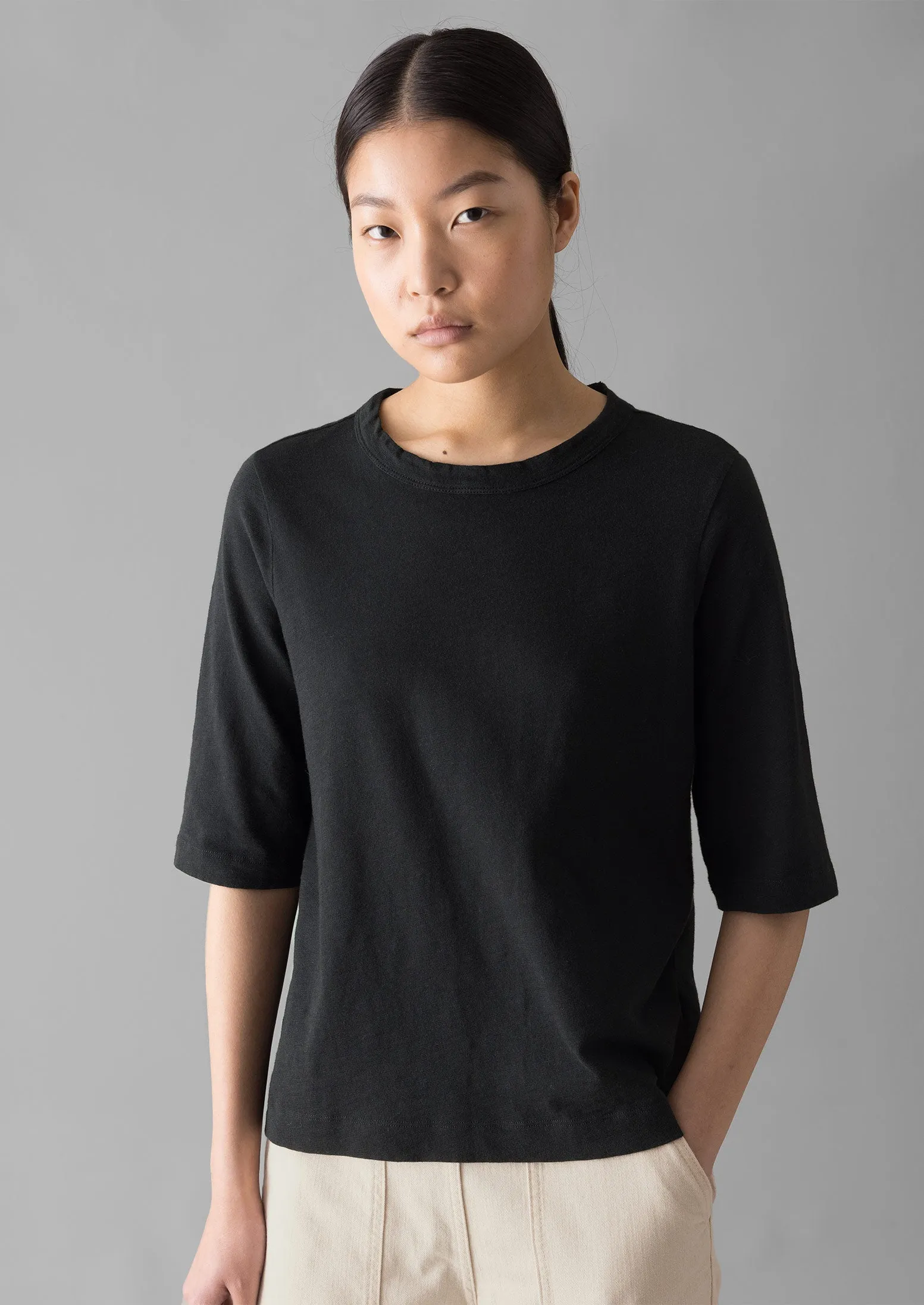 Cleo Garment Dyed Organic Cotton Tee | Carbon Black sold by TOAST product image thumbnail 2