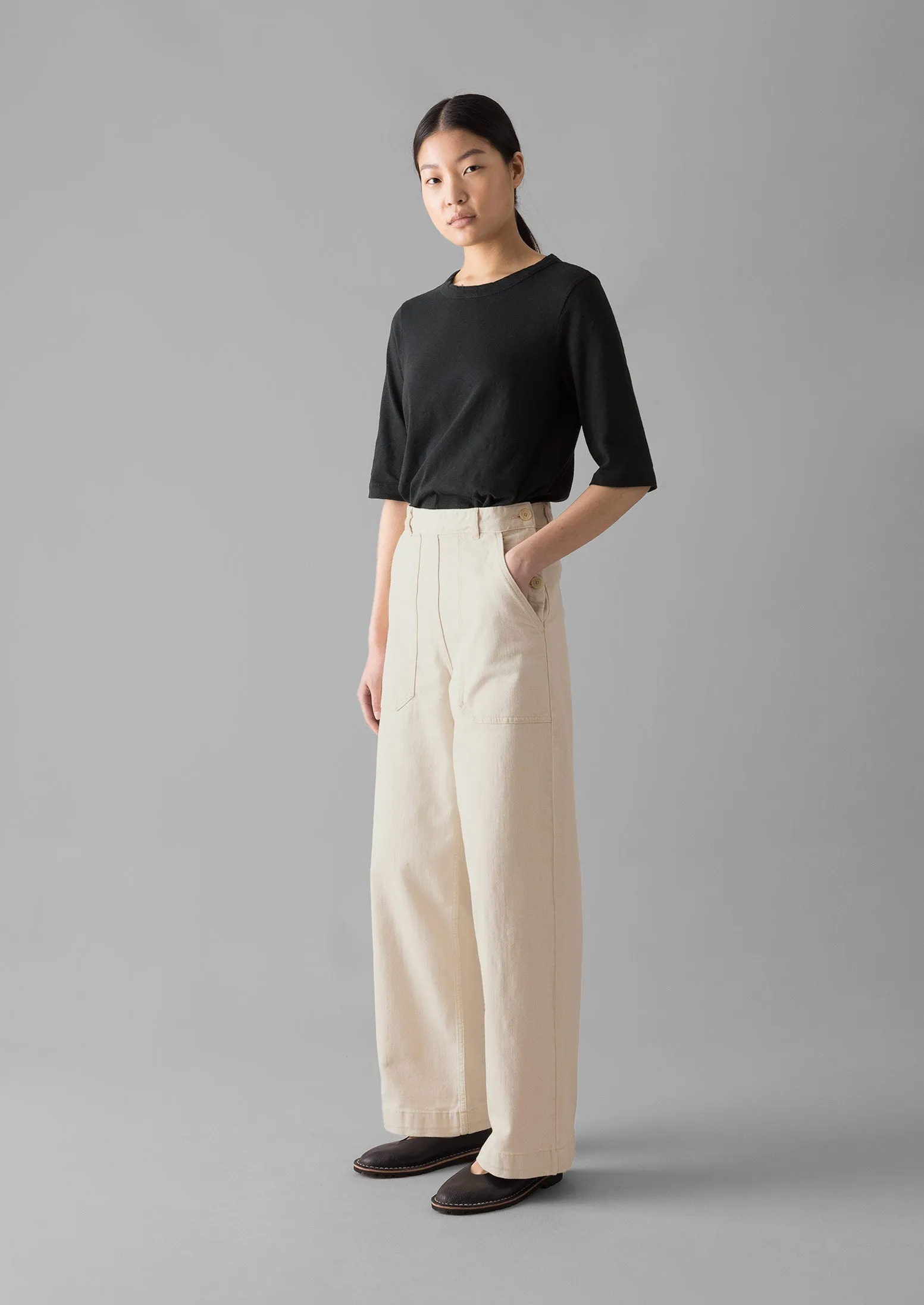 Cleo Garment Dyed Organic Cotton Tee | Carbon Black sold by TOAST product image thumbnail 3