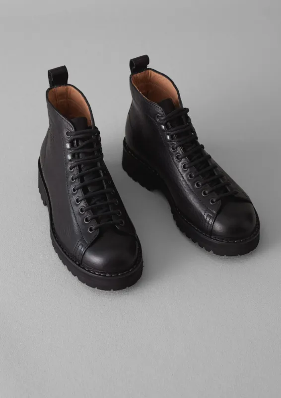 Fracap Leather Monkey Boots | Black sold by TOAST