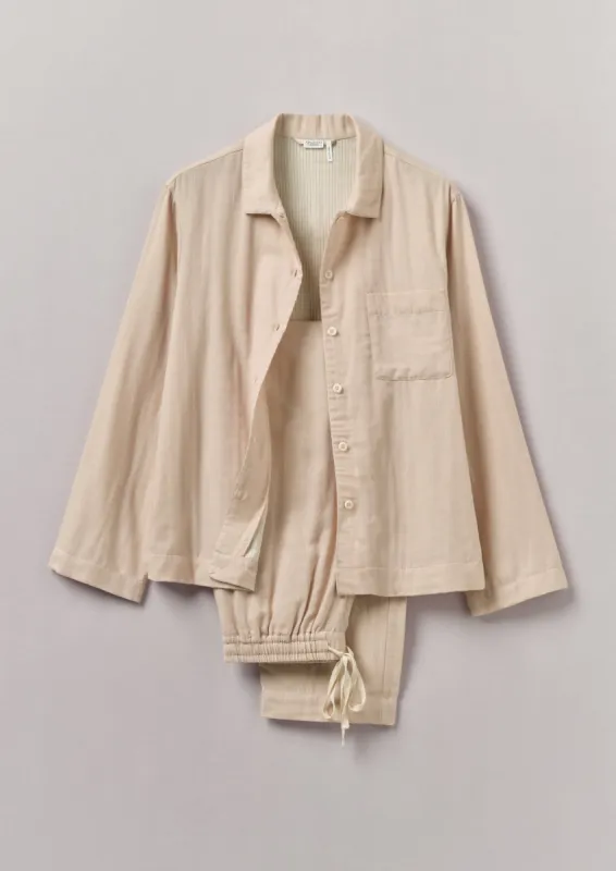 Soft Faced Cotton Pyjamas | Soft Heather/Celery sold by TOAST