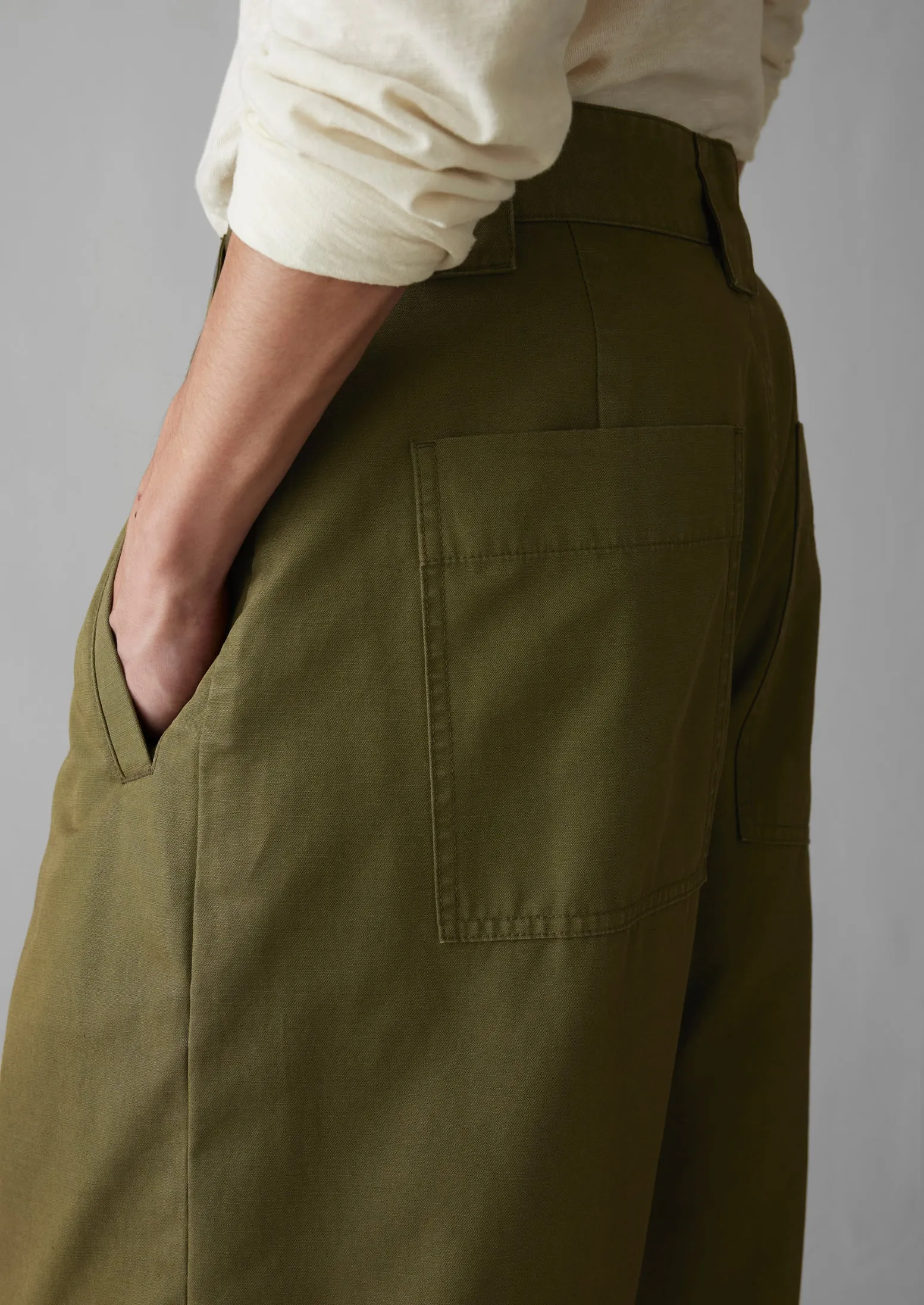 Garment Dyed Organic Cotton Tapered Trousers | Artichoke sold by TOAST product image thumbnail 4