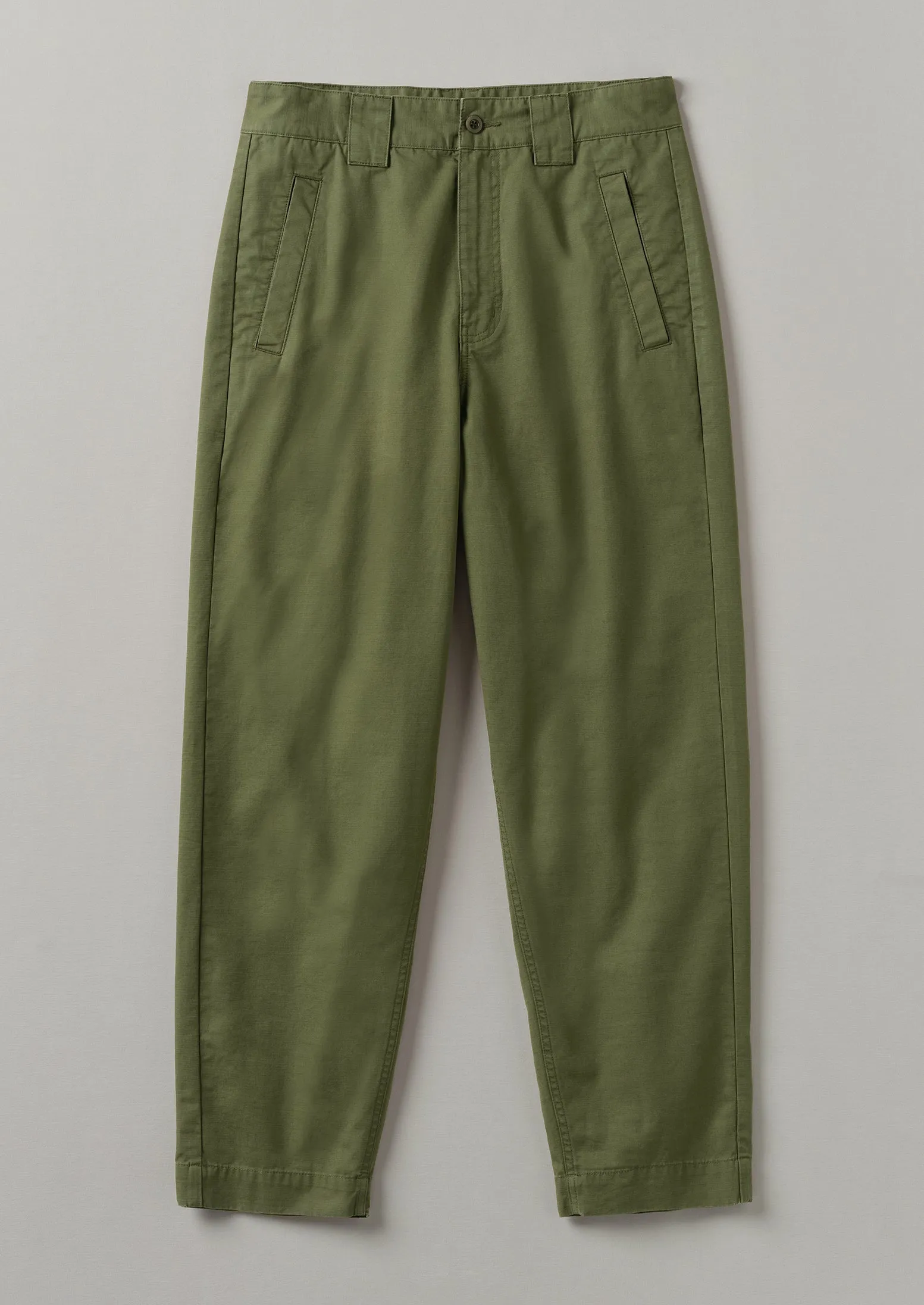 Garment Dyed Organic Cotton Tapered Trousers | Artichoke sold by TOAST