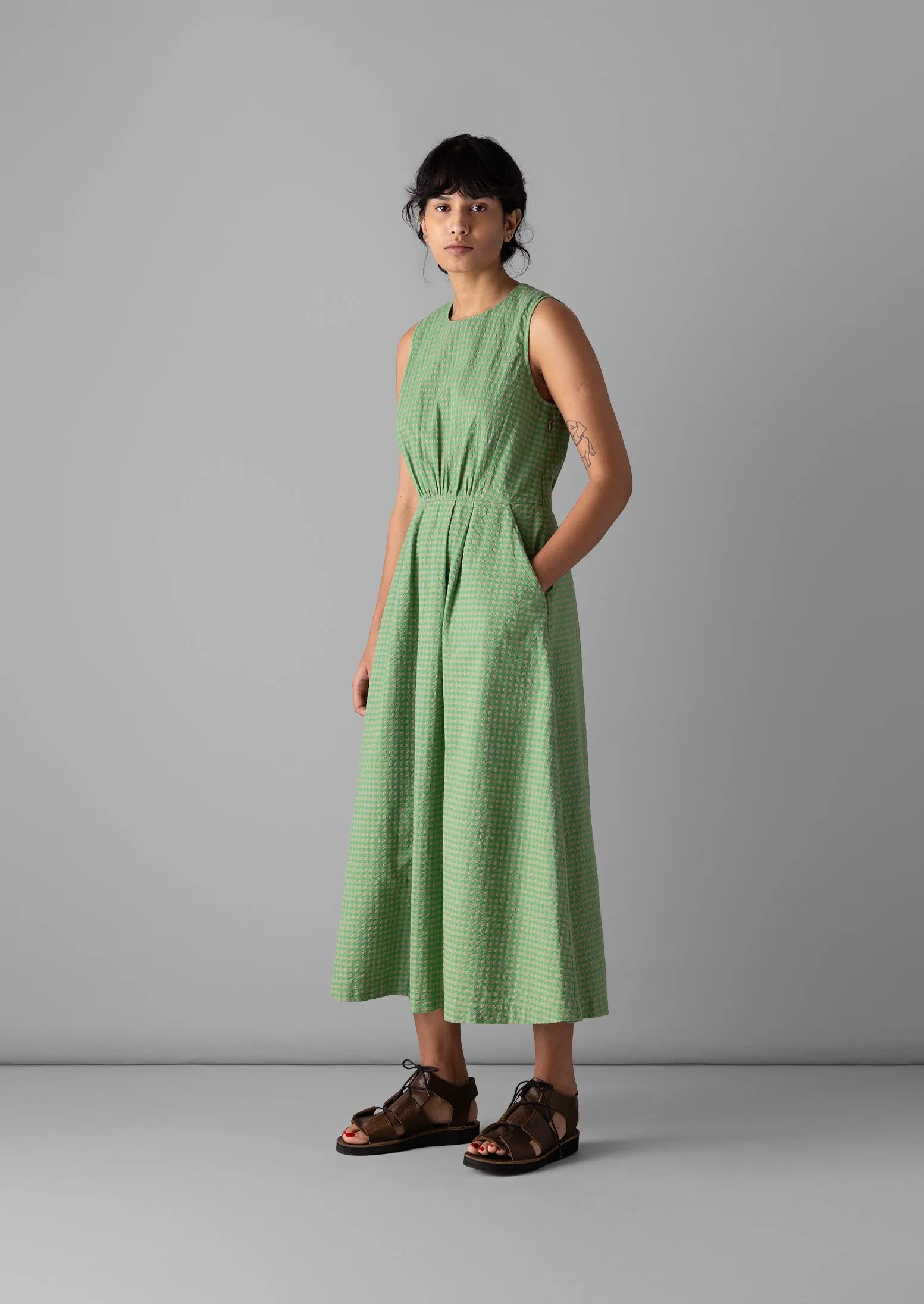 【NEW】GENERAL IDEA seersucker ribbon dress 1870s 