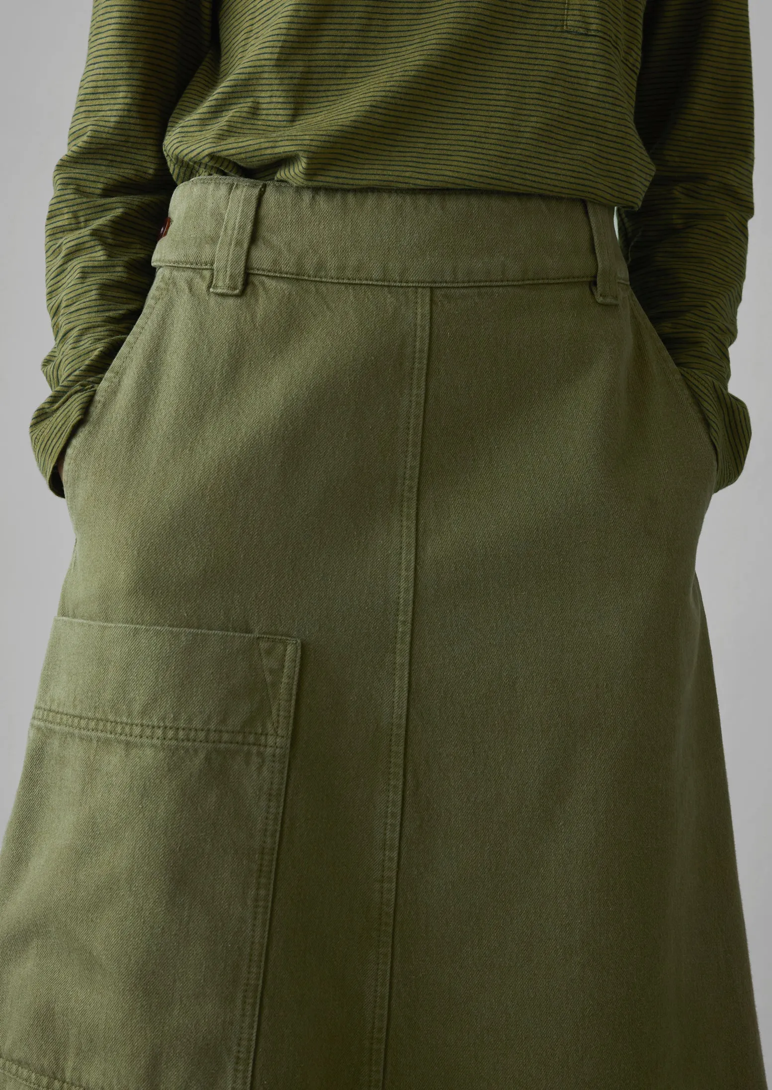 Garment Dyed Denim Skirt | Artichoke sold by TOAST product image thumbnail 5