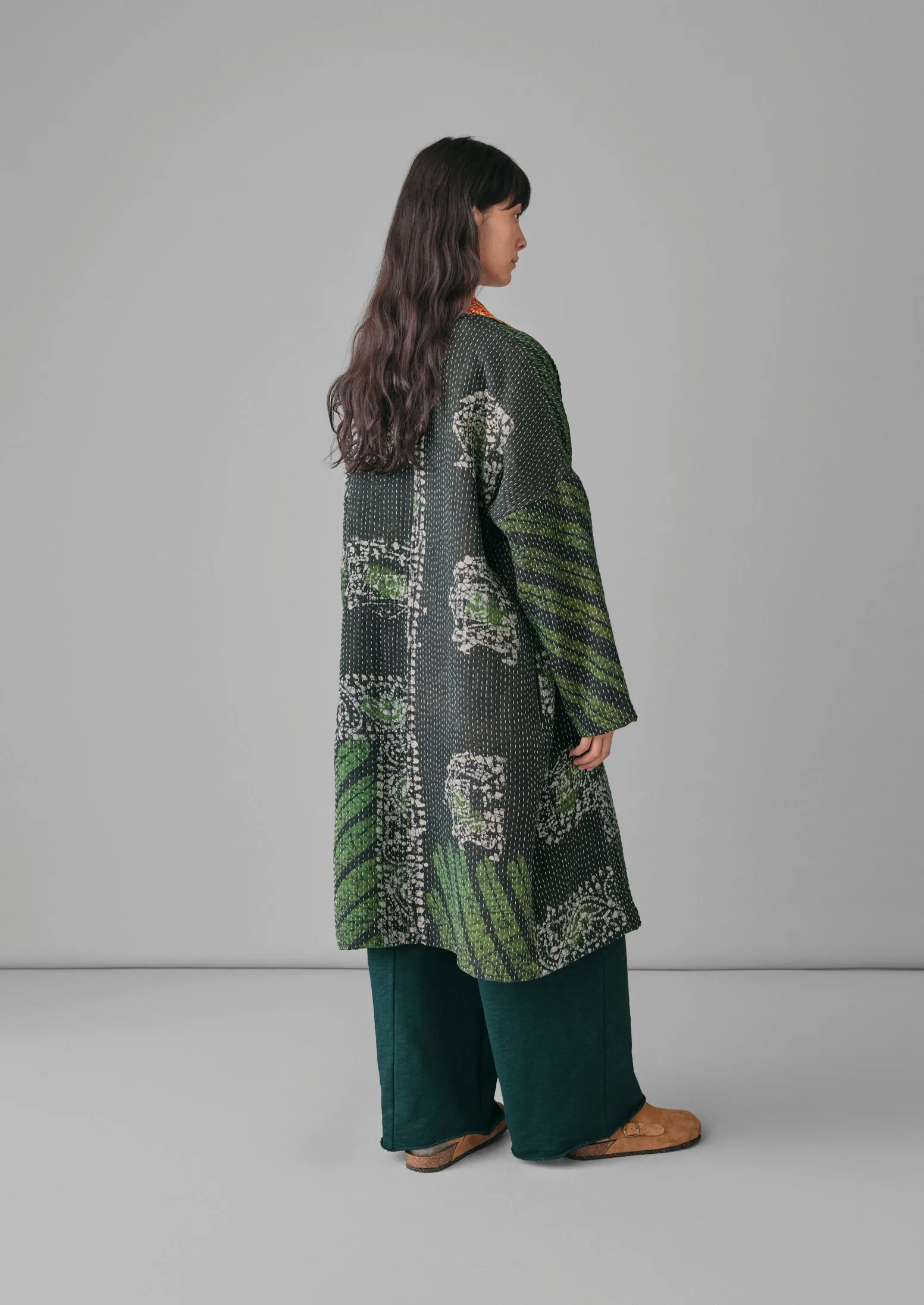 Repurposed Kantha Coat | Greens sold by TOAST product image thumbnail 2