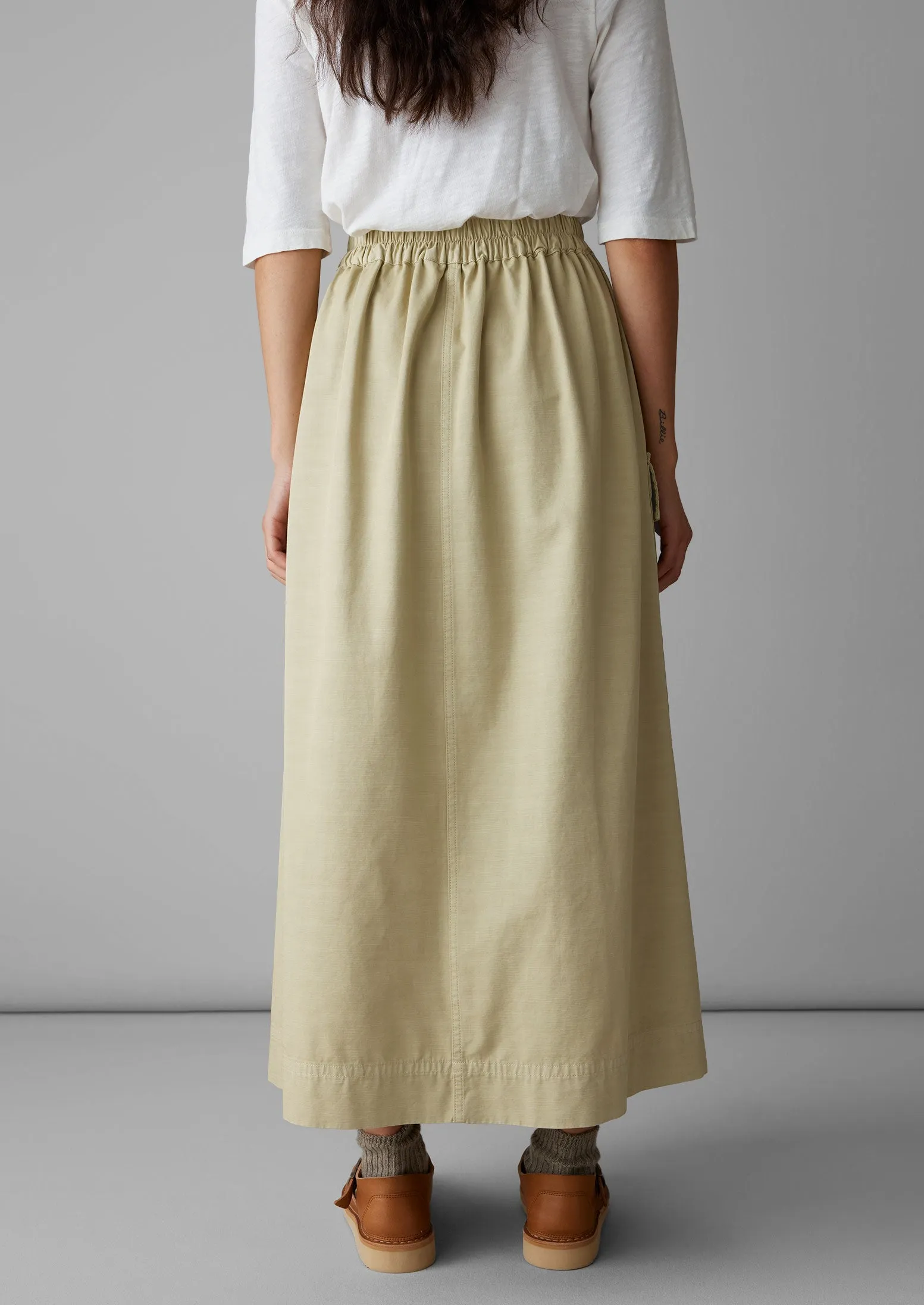 Pleated Patch Pocket Cotton Skirt | Rye sold by TOAST product image thumbnail 5