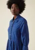 Fayre Stripe Organic Poplin Shirt Dress | Celtic Blue sold by TOAST