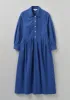 Fayre Stripe Organic Poplin Shirt Dress | Celtic Blue sold by TOAST