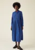 Fayre Stripe Organic Poplin Shirt Dress | Celtic Blue sold by TOAST