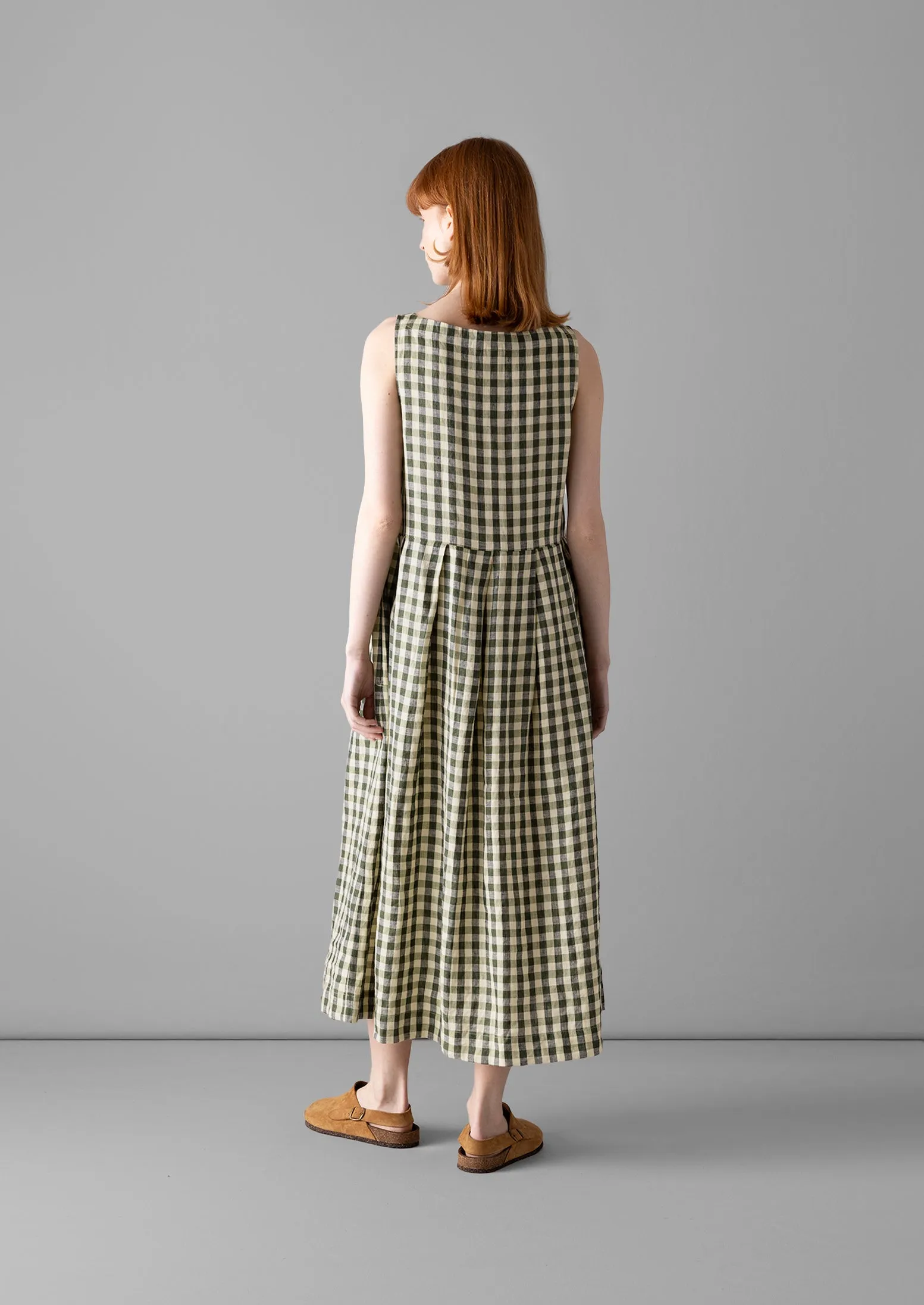 Gingham Linen Dress | Garden Green sold by TOAST product image thumbnail 4