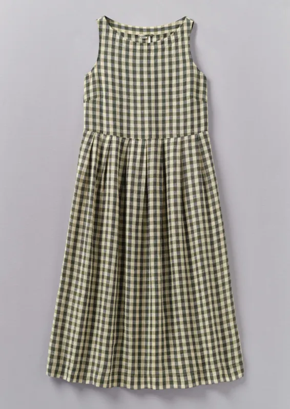 Gingham Linen Dress | Garden Green sold by TOAST