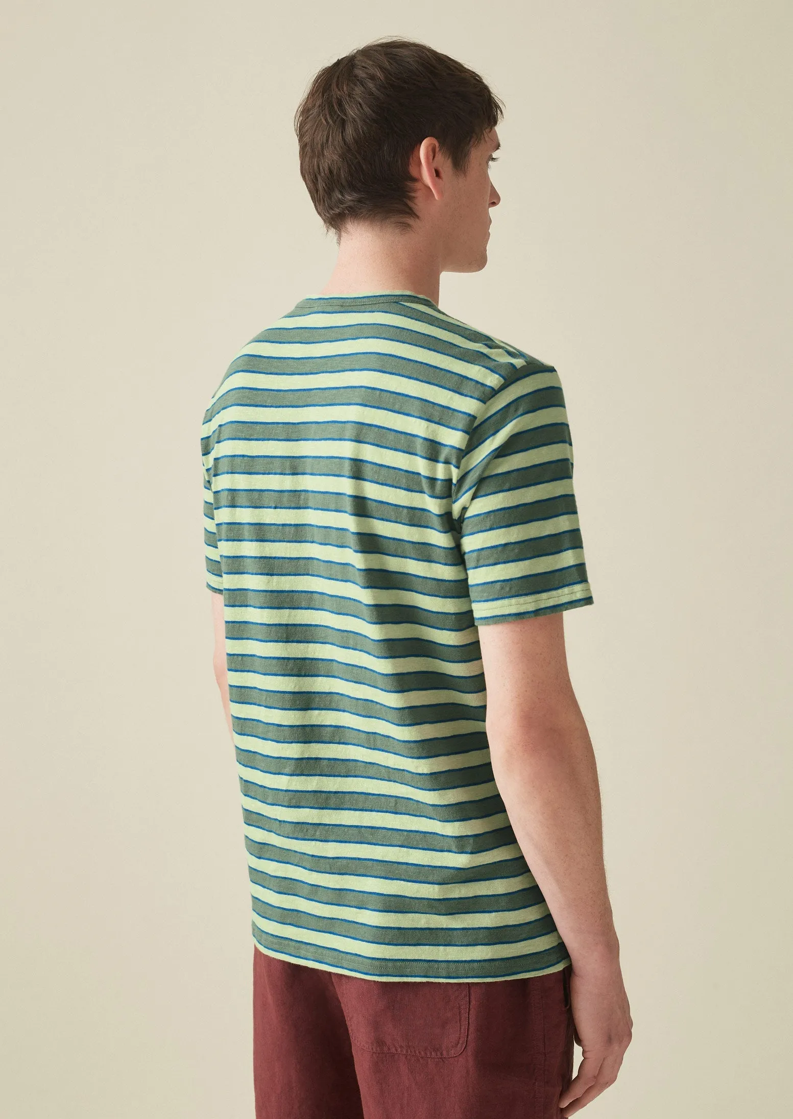 Theo Stripe Cotton Tee | Green Multi sold by TOAST product image thumbnail 4