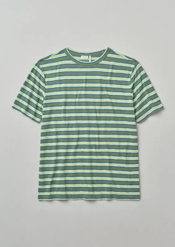 Theo Stripe Cotton Tee | Green Multi sold by TOAST