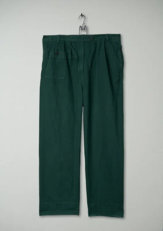 Reworn Cotton Twill Trousers Size 18 (254) | Green sold by TOAST