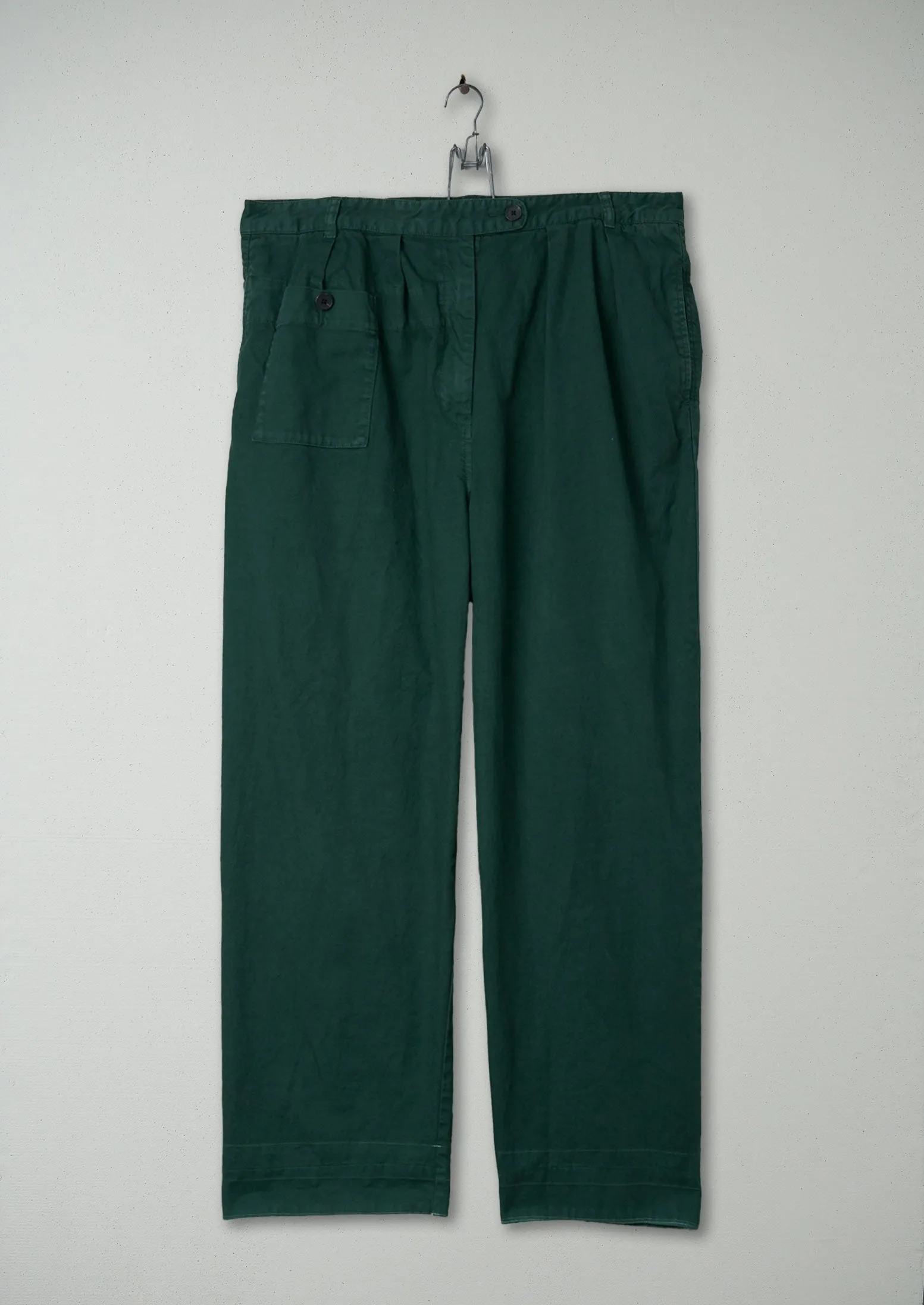 Reworn Cotton Twill Trousers Size 18 (254) | Green sold by TOAST