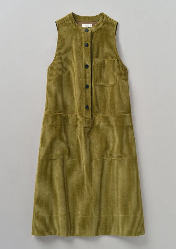 Organic Cord Sleeveless Tunic Dress | Woodland Green sold by TOAST