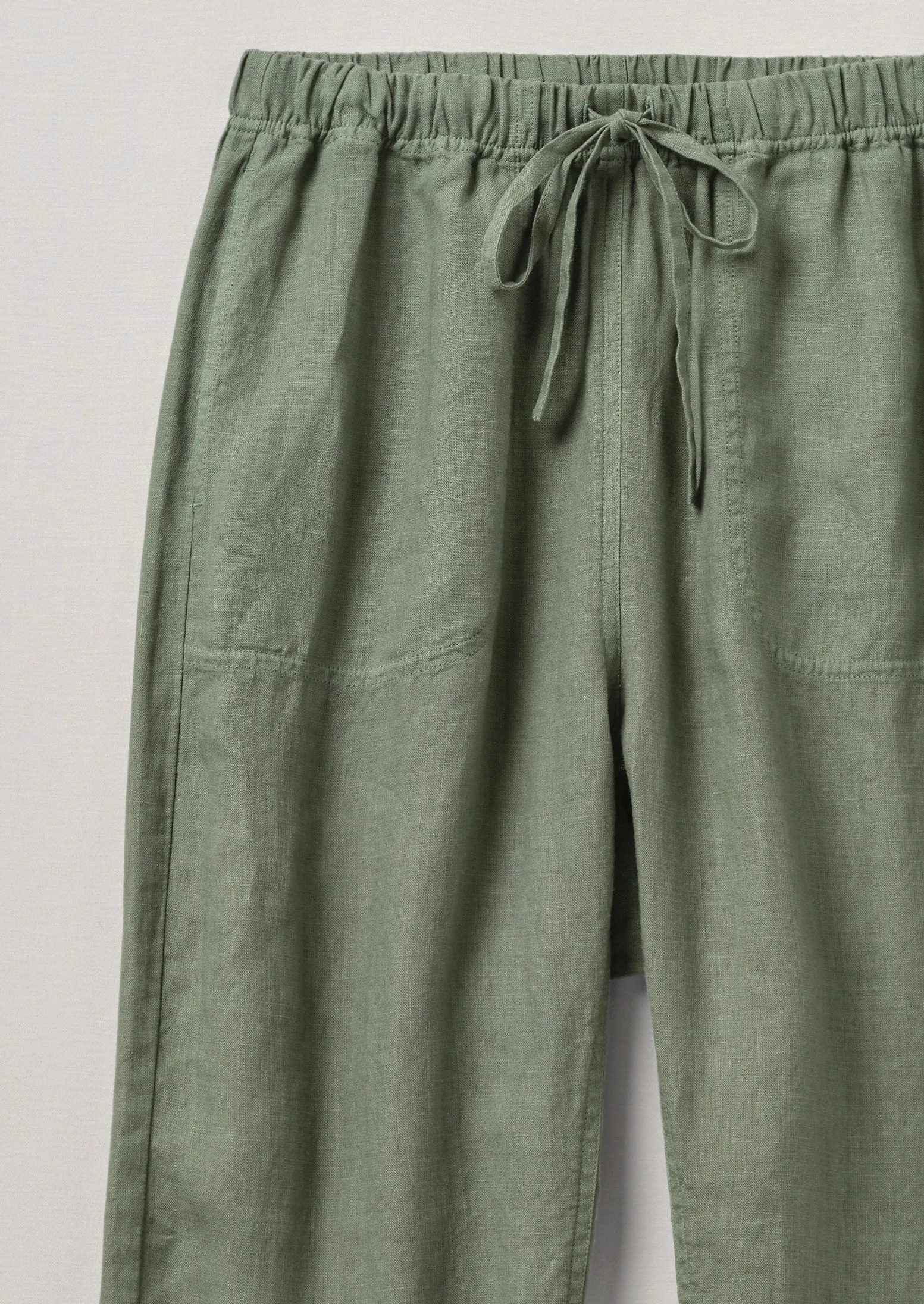 Panelled Garment Dyed Linen Trousers | Sage sold by TOAST product image thumbnail 5