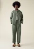 Panelled Garment Dyed Linen Trousers | Sage sold by TOAST