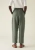 Panelled Garment Dyed Linen Trousers | Sage sold by TOAST