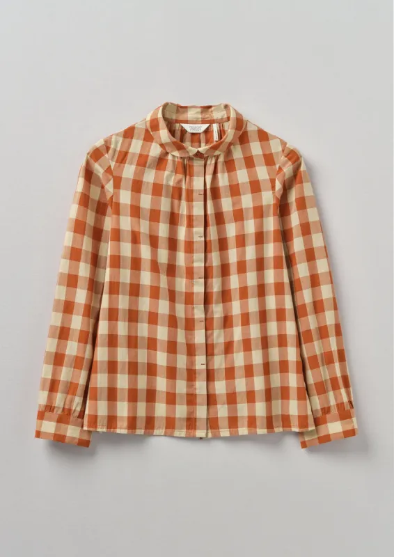 Anja Check Cotton Shirt | Cinnamon sold by TOAST