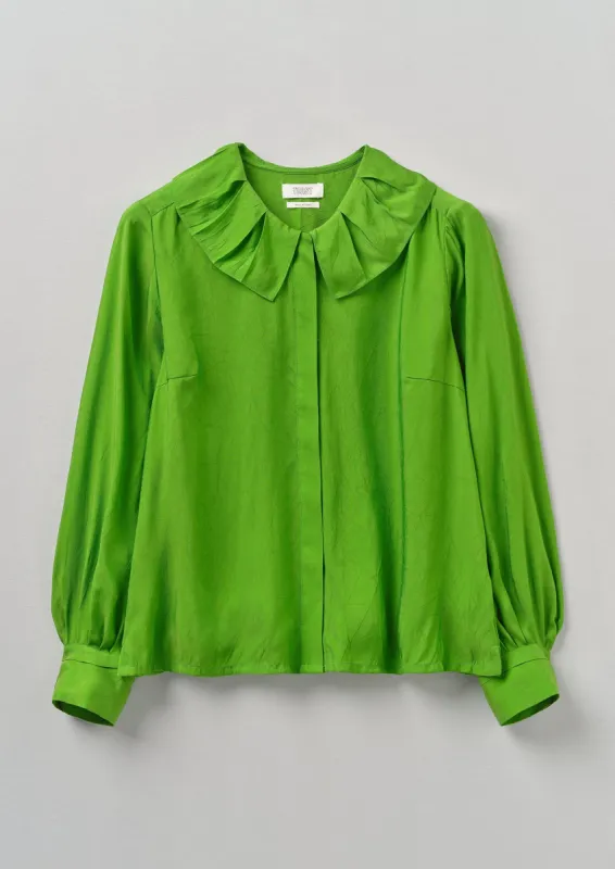 Ruffle Collar Crinkle Twill Shirt | Spruce sold by TOAST