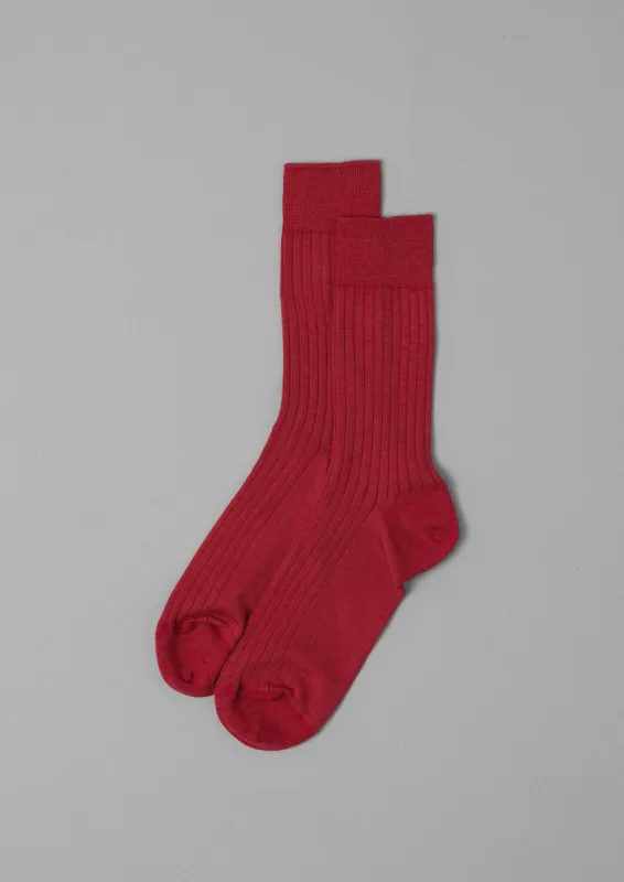 Nishiguchi Kutsushita Silk Cotton Socks | Brick sold by TOAST