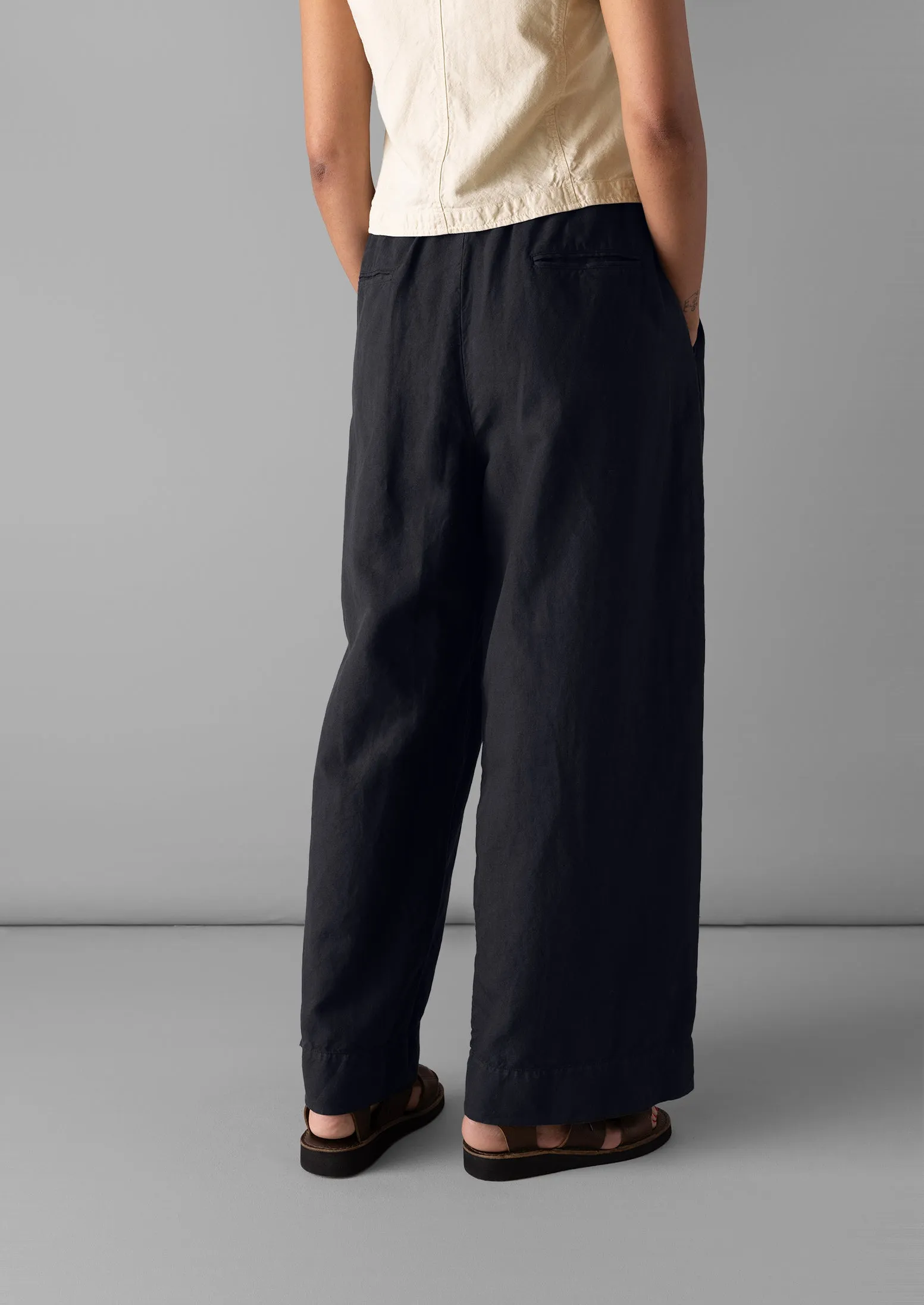 Corinne Cotton Linen Wide Leg Trousers | Slate Navy sold by TOAST product image thumbnail 5