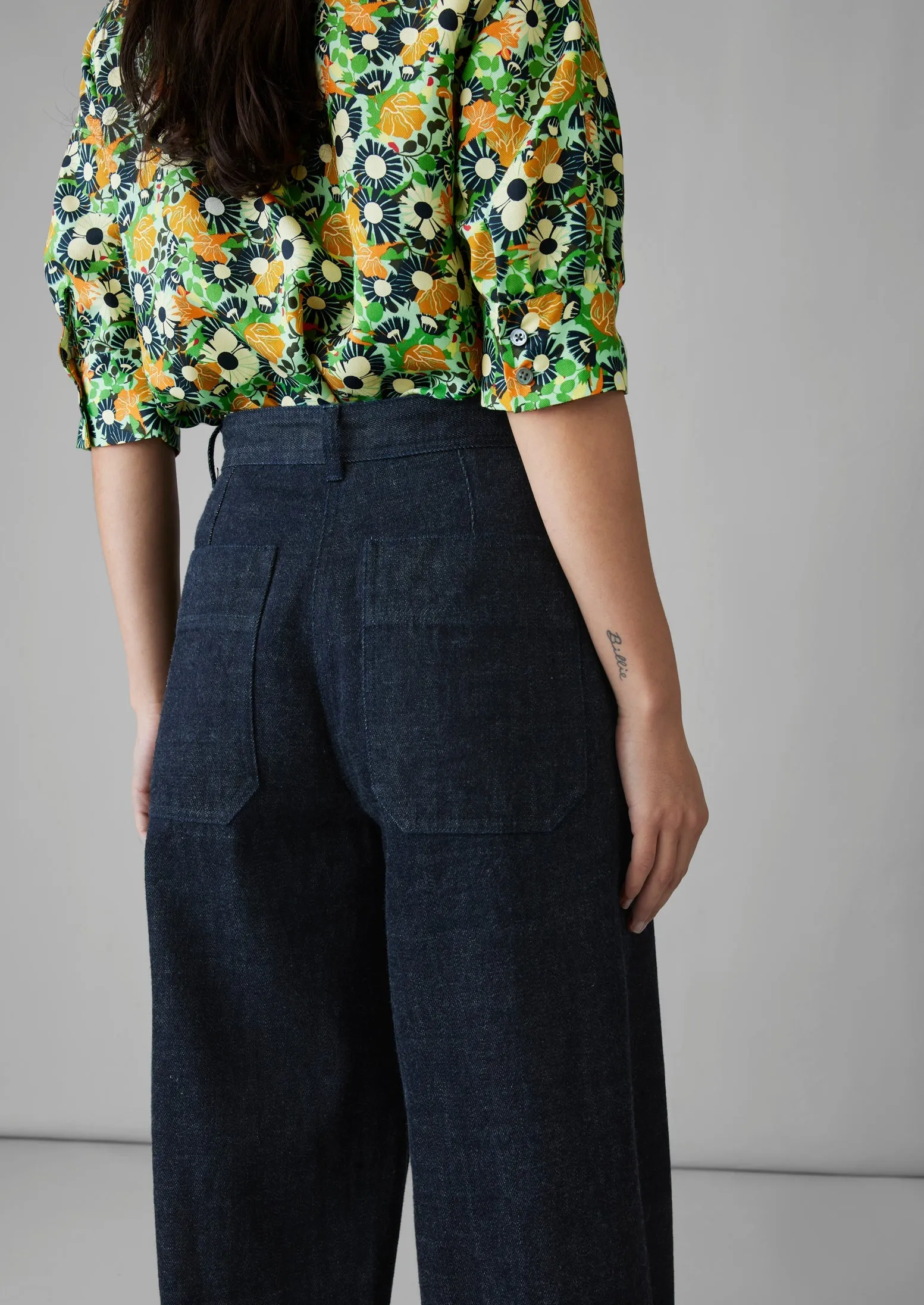 Flat Front Japanese Denim Trousers | Indigo sold by TOAST product image thumbnail 5