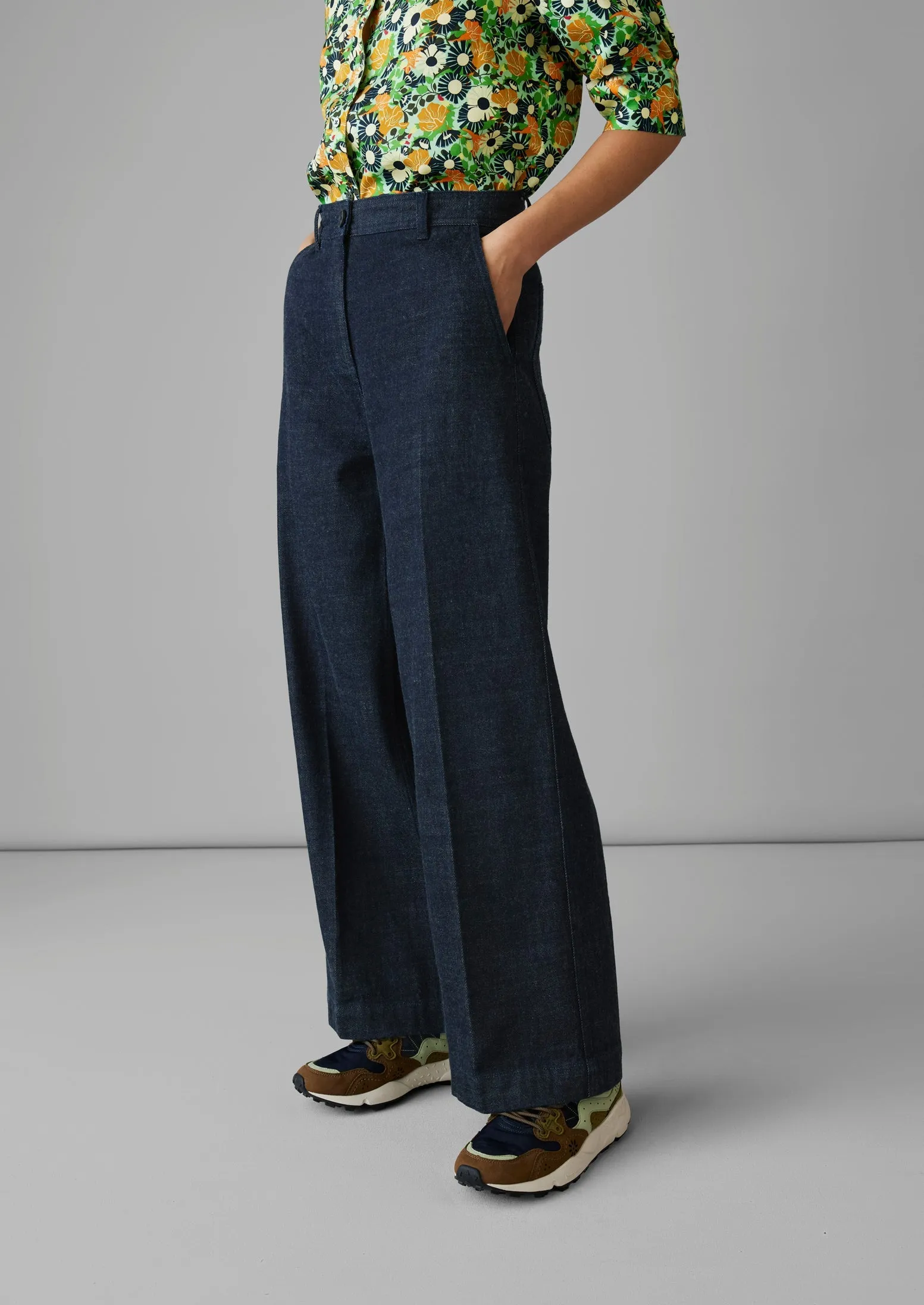 Flat Front Japanese Denim Trousers | Indigo sold by TOAST product image thumbnail 3
