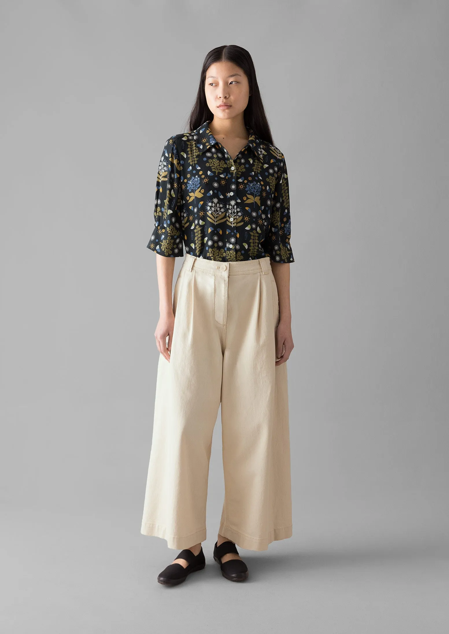 Collector Print Crepe Shirt | Oil Green sold by TOAST product image thumbnail 3