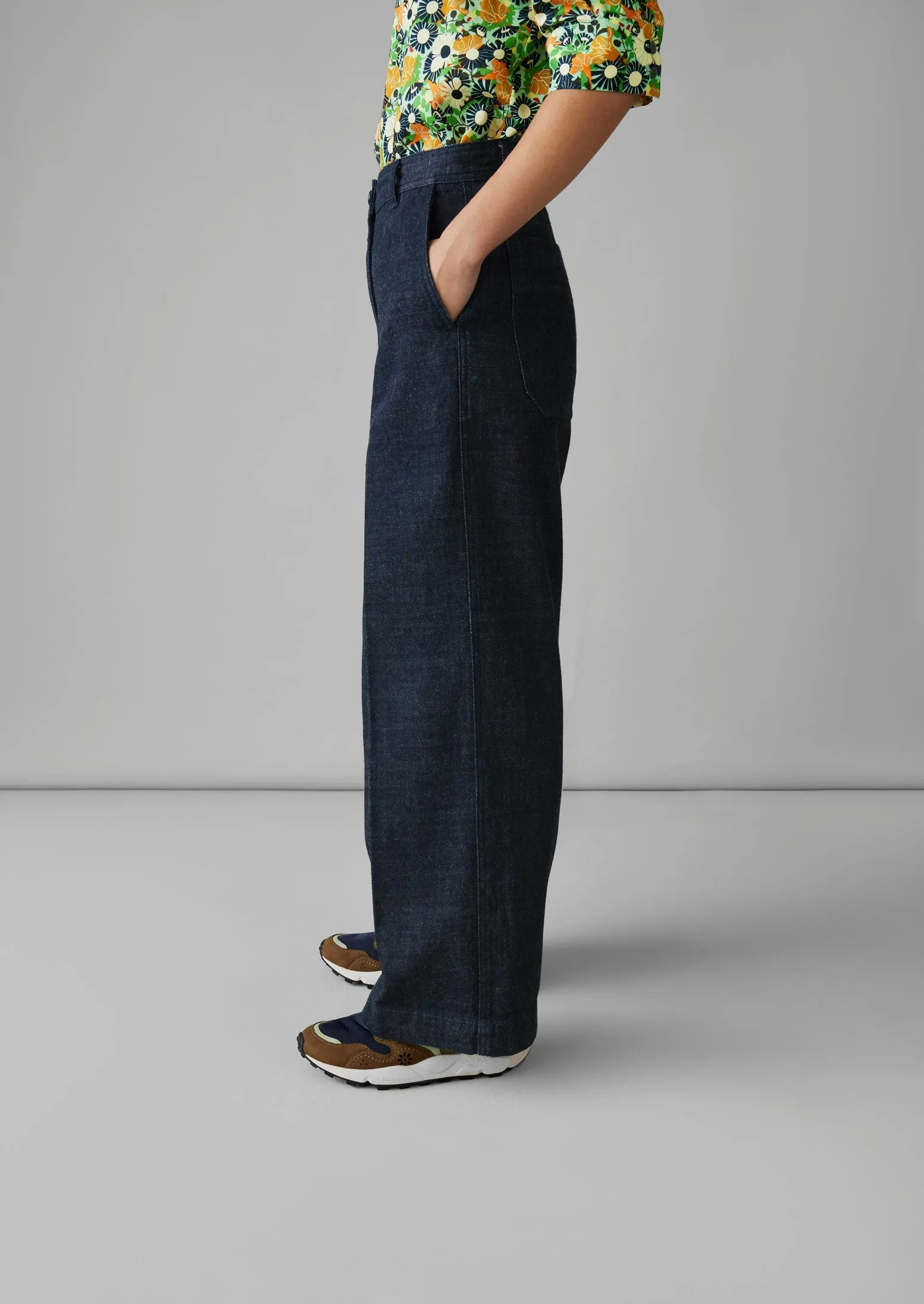 Flat Front Japanese Denim Trousers | Indigo sold by TOAST product image thumbnail 4