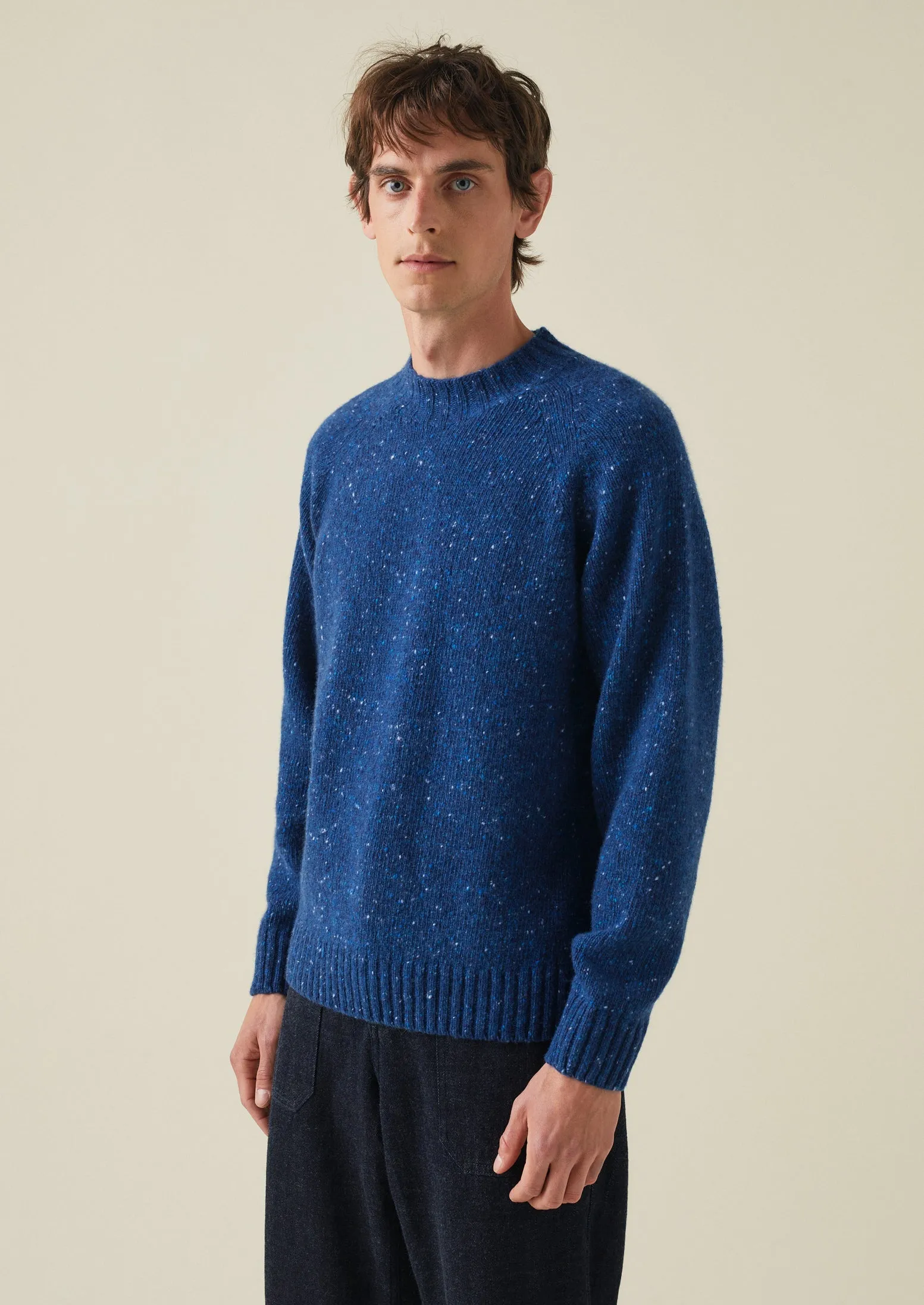Flecky Wool Cashmere Seamless Sweater | Indigo sold by TOAST product image thumbnail 2