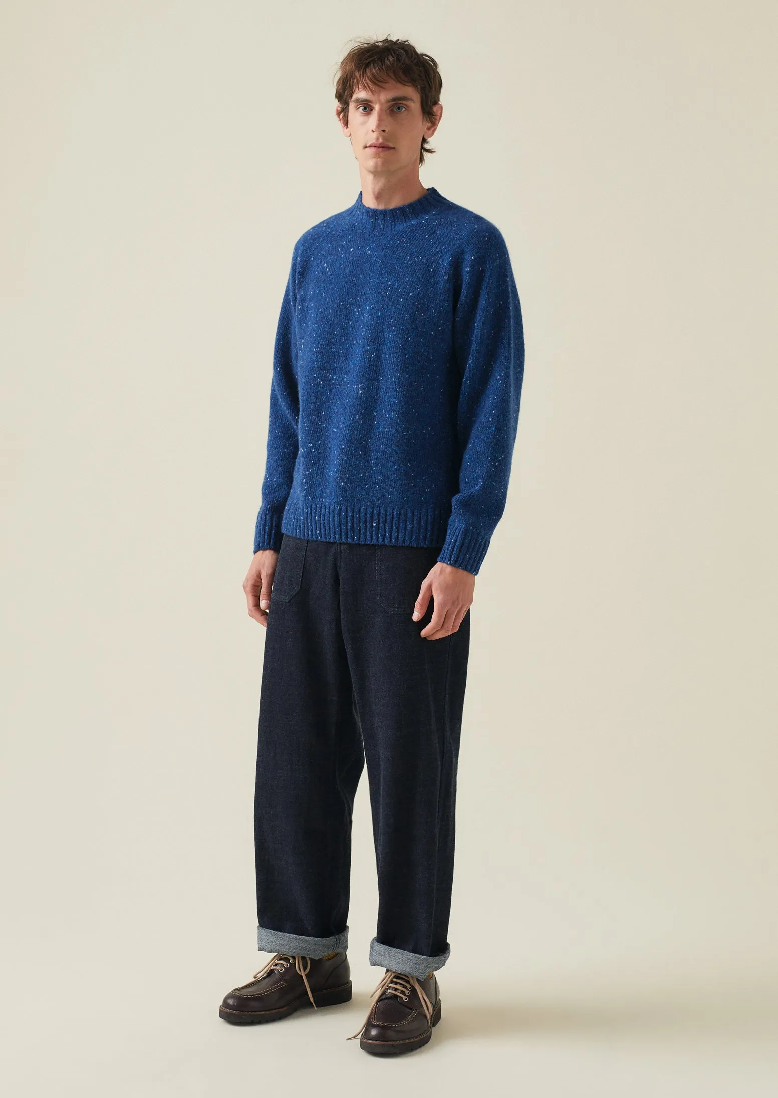 Flecky Wool Cashmere Seamless Sweater | Indigo sold by TOAST product image thumbnail 3