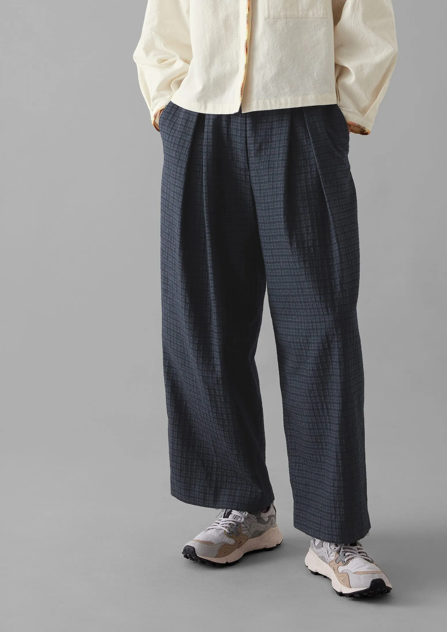 Jude Check Wool Trousers | Slate Blue sold by TOAST product image thumbnail 4