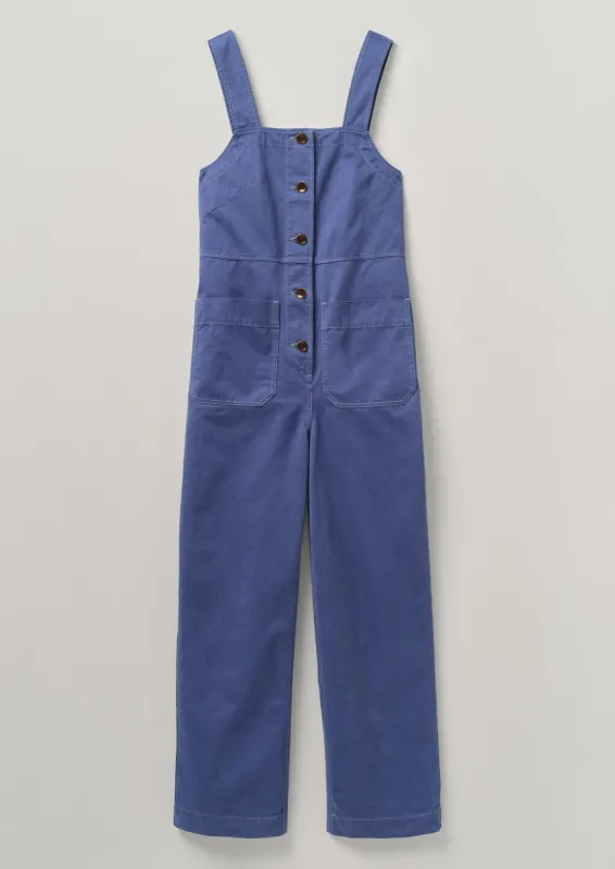 Herringbone Cotton Dungarees | Sunwashed Blue sold by TOAST