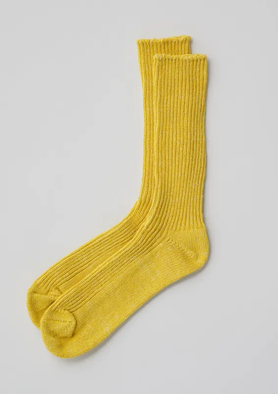 Nishiguchi Kutsushita Hemp Cotton Socks | Yellow sold by TOAST