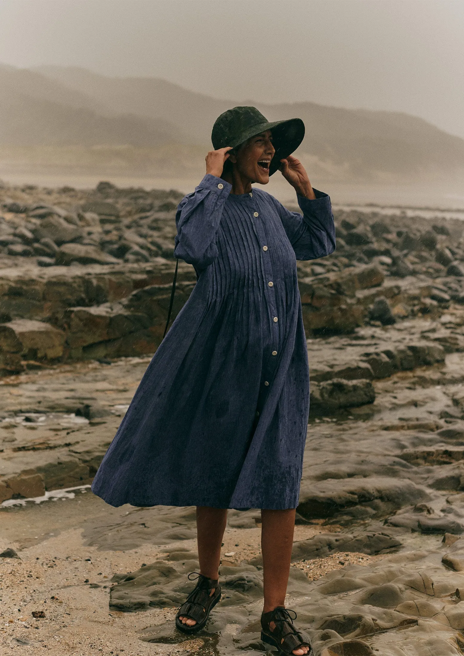 Pintuck Chambray Dress | Chambray Blue sold by TOAST product image thumbnail 4