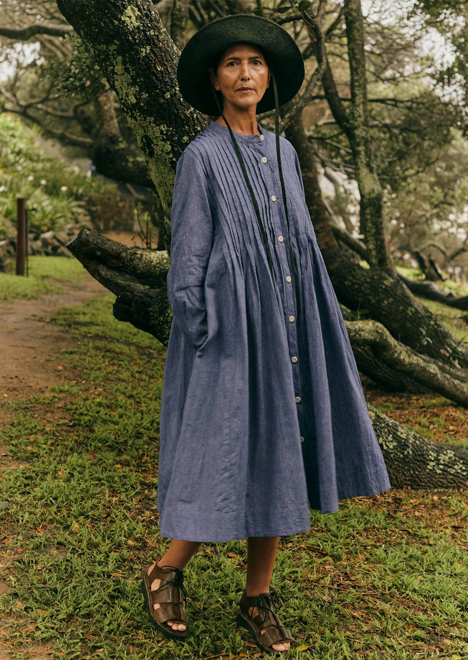 Pintuck Chambray Dress | Chambray Blue sold by TOAST product image thumbnail 2