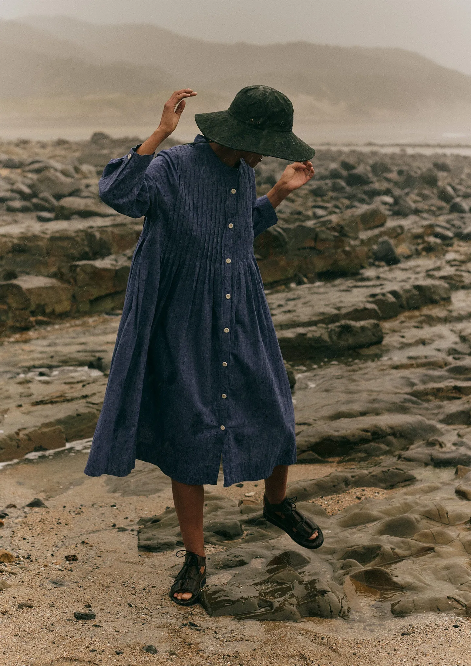 Pintuck Chambray Dress | Chambray Blue sold by TOAST product image thumbnail 3