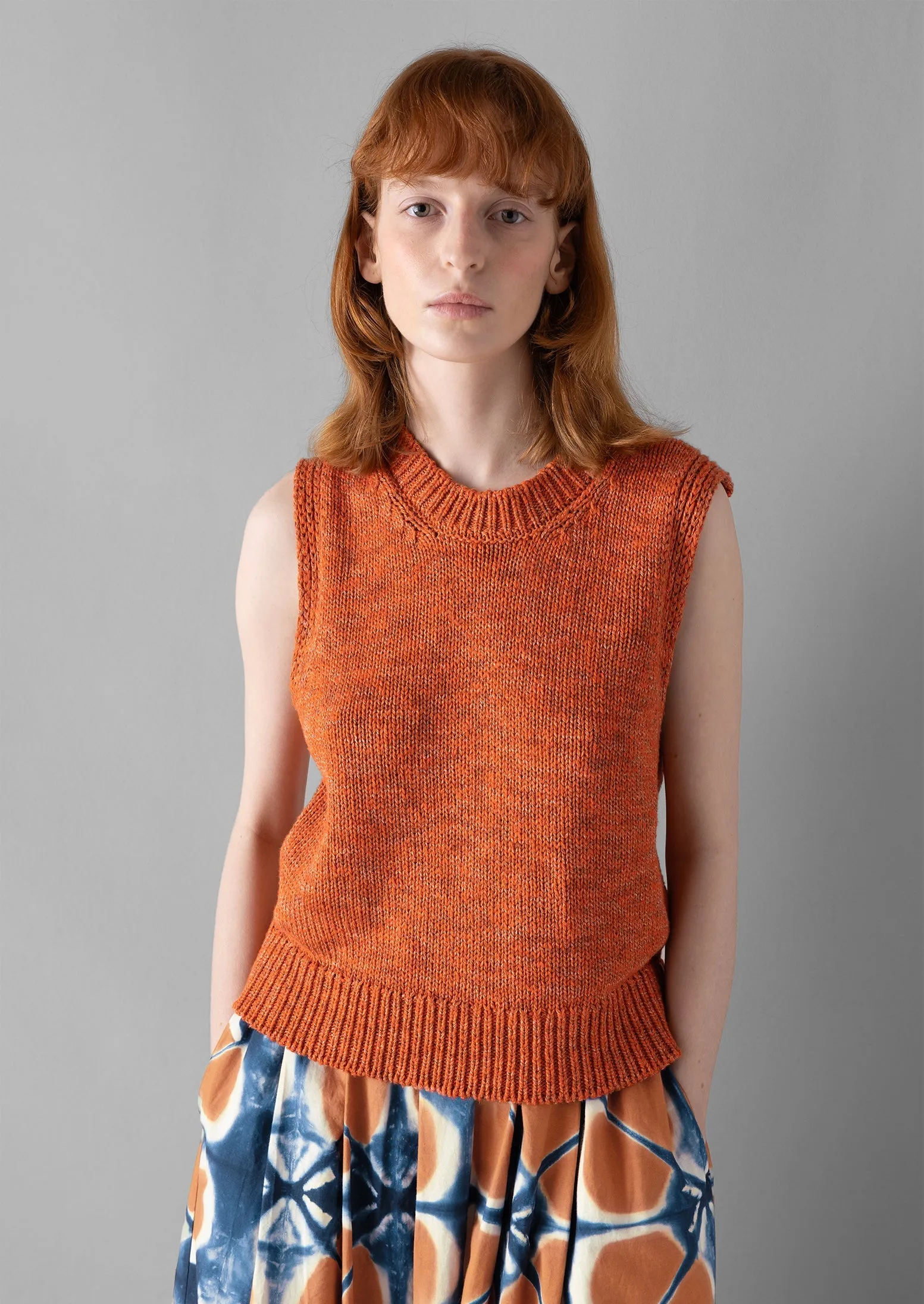 Chunky Cotton Knitted Tank | Nasturtium sold by TOAST product image thumbnail 4