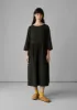 Freya Crinkle Organic Cotton Dress | Darkest Olive sold by TOAST