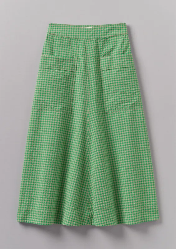 Flared Cotton Gingham Skirt | Tapioca sold by TOAST