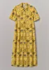 Collector Print Fluid Shirt Dress | Golden Ochre sold by TOAST