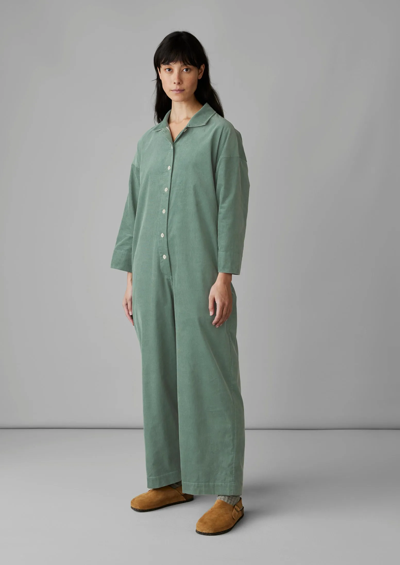 Wide Leg Organic Cord Jumpsuit | Sage sold by TOAST product image thumbnail 4