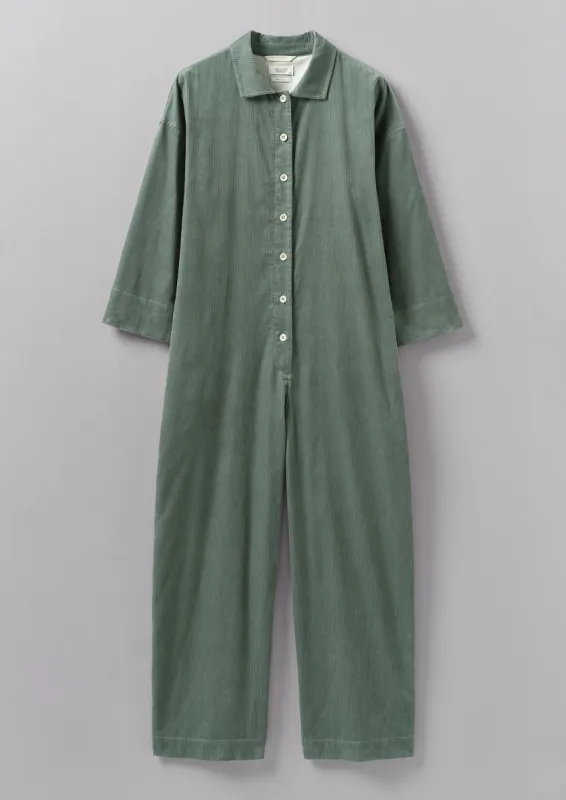 Wide Leg Organic Cord Jumpsuit | Sage sold by TOAST