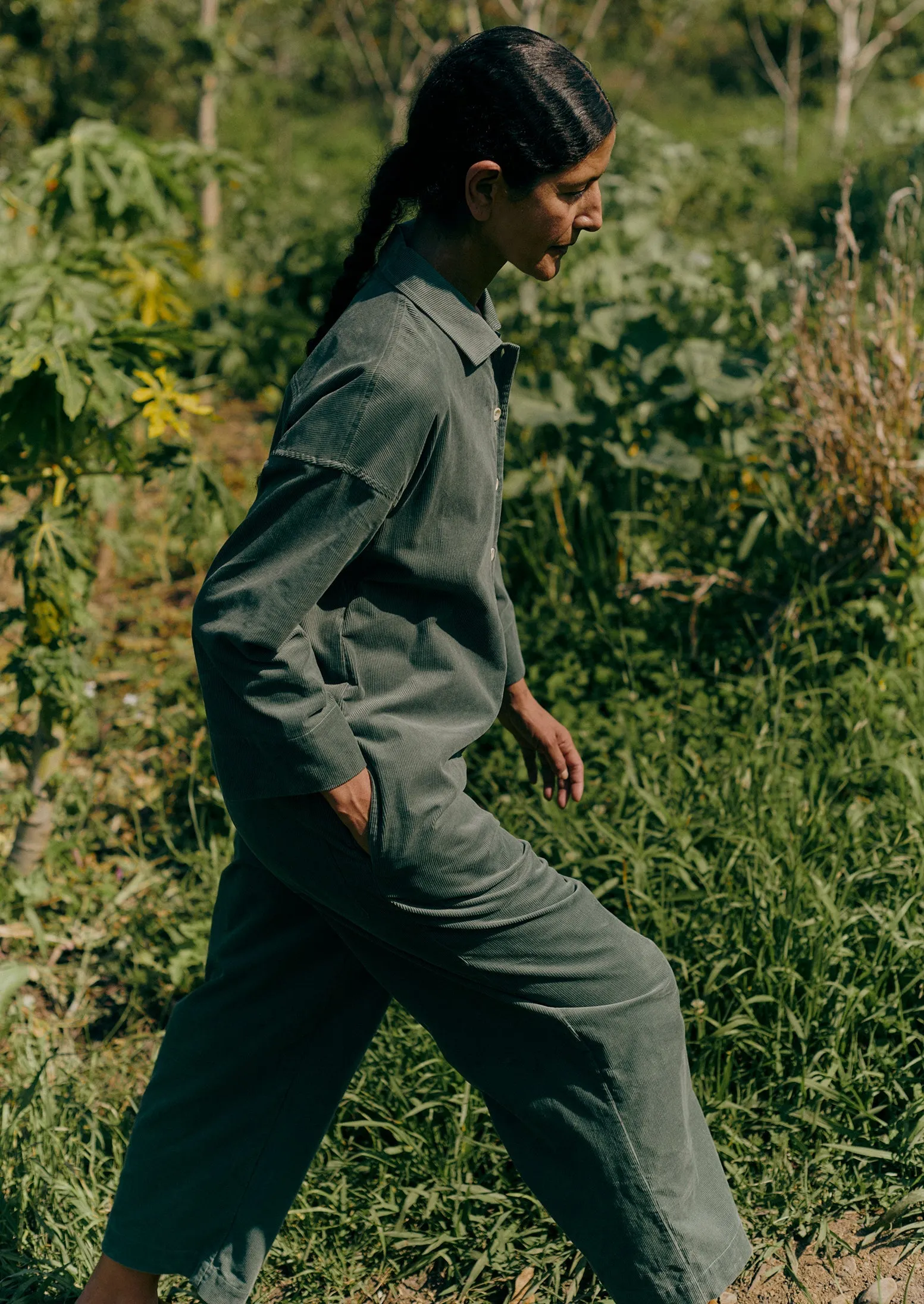 Wide Leg Organic Cord Jumpsuit | Sage sold by TOAST product image thumbnail 2